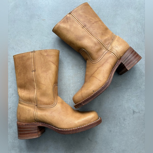 FRYE Campus 10L Short Boots In Banana Vintage - Picture 13 of 16